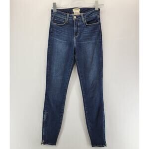 L'Agence Jeans Womens 24 Skinny Mid Rise Zip Hem Designer Sexy USA Medium Wash